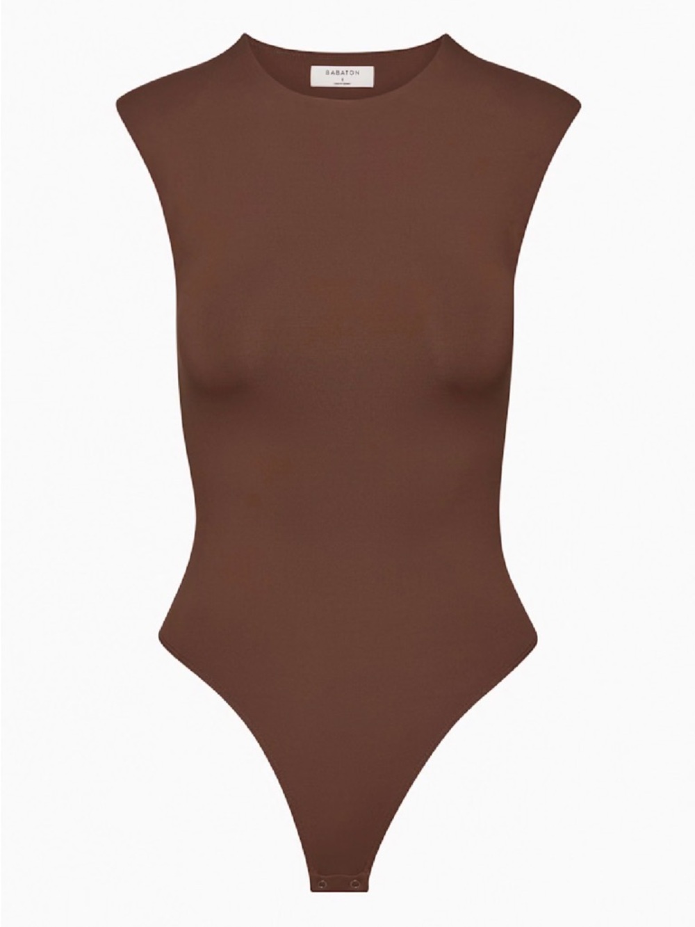 NEW: Aritzia x Babaton Contour Shoulder Pad Brown Sleeveless High-Cut Bodysuit 🤎